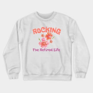 Rocking The Retired Life Orange and Hibiscus Flower Crewneck Sweatshirt